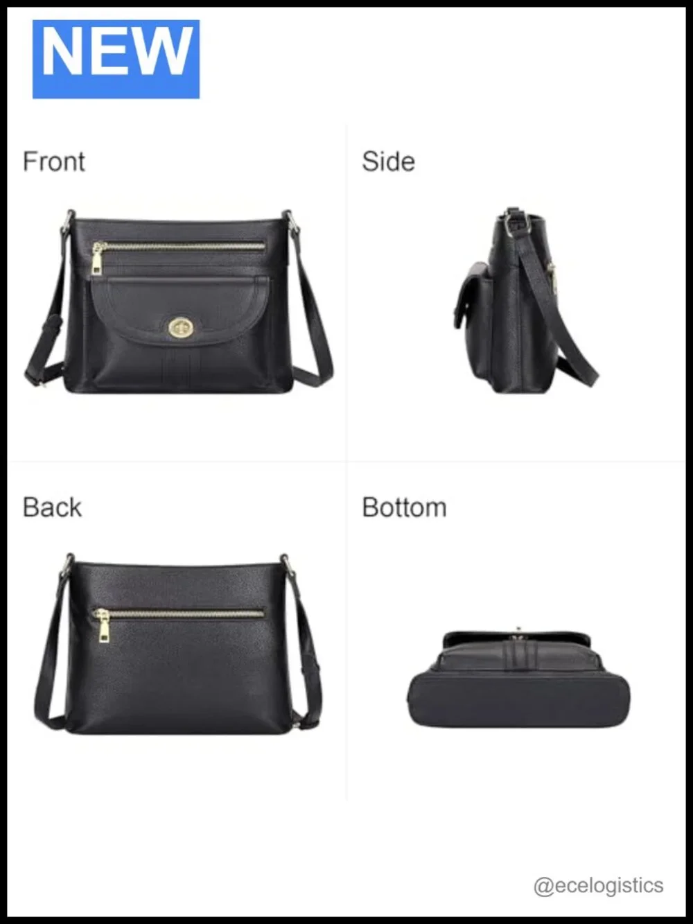 Genuine Leather Crossbody Bag for Women Square Trendy Purse